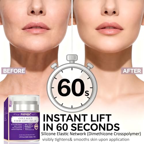 Instant Face Lift Cream Neck Firming Tight Moisturizer Women Men- Collagen & Tripeptide AH-8 Updated Formula For Eye D?collet? Firming Cream for Visible Tightening -Sensitive Skin - Day & Night
