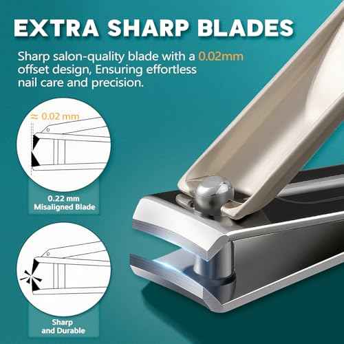 Nail Clippers Set for Men Women ? 5-in-1 Stainless Steel Manicure Set and Nail Care Kit with Fingernail & Toenail Clippers, Portable Manicure Kit for Women, Travel Grooming Kit with Storage Bag