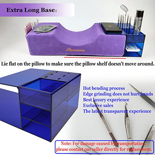 Lash Pillow Shelf Organizer - Eyelash Extension Pillow Shelf Stand - Acrylic Pillow Shelf for Lash Tech Supplies£¬Lash Extension Supplies Display Cabinet Shelves Suitable for Left and Right Hands