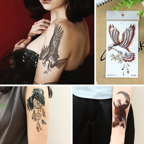 8 Sheet Watercolor Temporary Tattoos for Adults