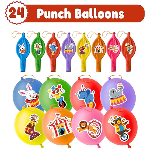 72-Piece Carnival Party Favors Set with Punch Balloons & Tattoos