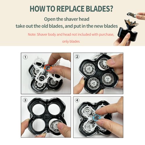 Shaver Replacement Blades for Skull Shaver Pitbull Replacement Blade,Replacement Heads for Pitbull Gold/Silver/Platinum Pro Shaver (12 Blades)