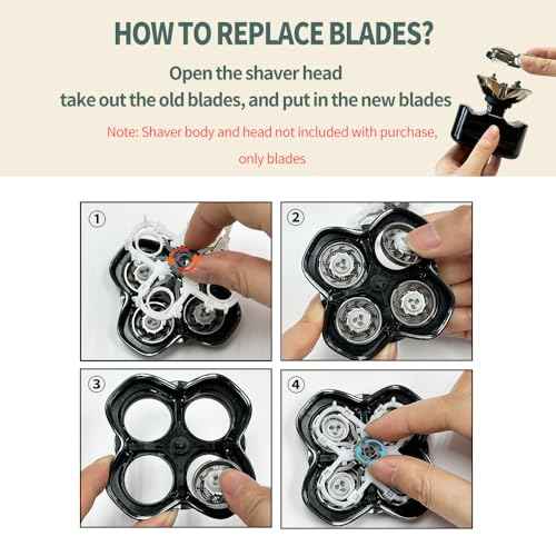Shaver Replacement Blades for Skull Shaver Pitbull Replacement Blade,Replacement Heads for Pitbull Gold/Silver/Platinum Pro Shaver (8 Blades)