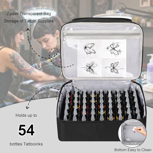 TANTO Tattoo Travel Case - Holds 54 Ink Bottles & Supplies