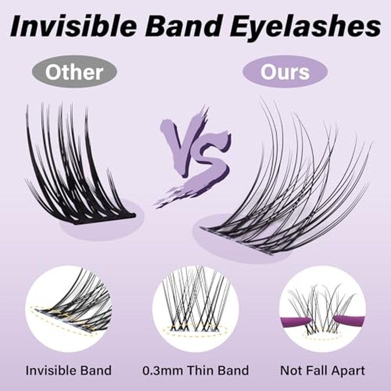 B&Q Flora Eyelash Cluster Kit - 120pcs DIY Natural Lashes