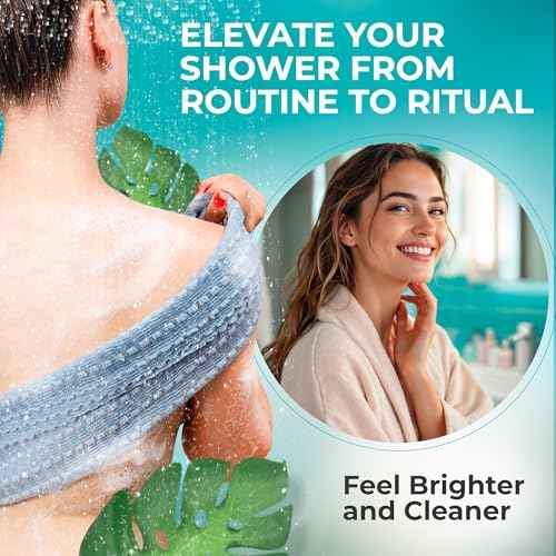 BONDI Exfoliating Washcloth - Perfect Stocking Stuffer - Extra Long - Perfect for Back Scrubbing - Made in Japan