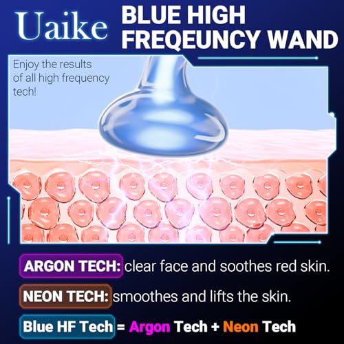 Blue High Frequency Facial Wand with 4 Glass Tubes