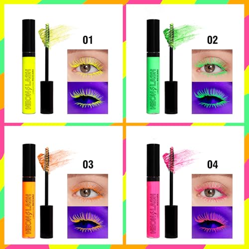 6-Color UV Neon Mascara Set – Waterproof & Long-Lasting
