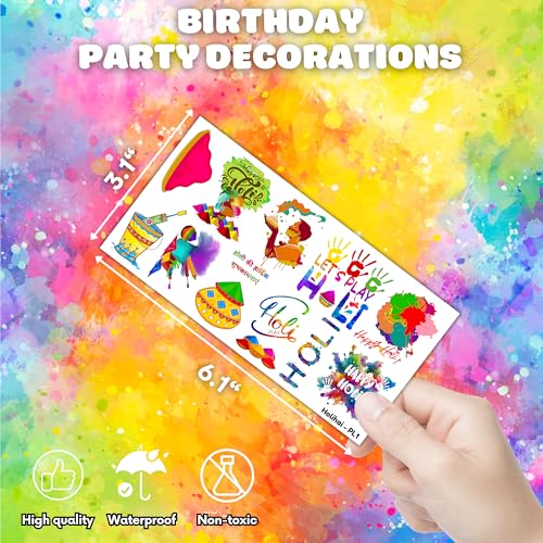105 Pc Indian Holi Temporary Tattoos - Festival Party Favors