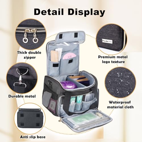 Universal Waxing Kit Carry Bag Compatible with Tress Wellness - Portable Organizer for Wax Warmer, Wax Beans, Pre & After Wax Sprays, and Accessories - Only Bag (Elegant Grey)
