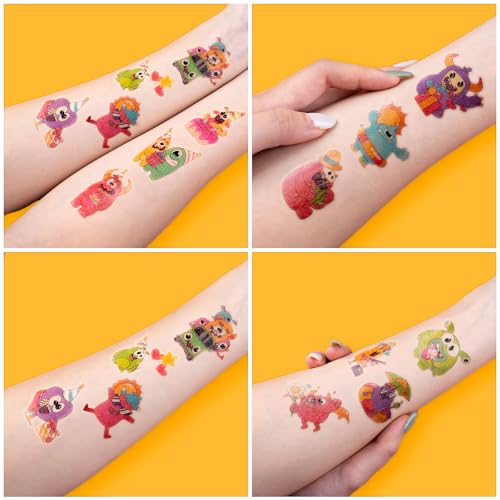 96 Pcs Cute Monster Temporary Tattoos for Kids Party