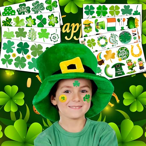 86 PCS Lucky Shamrock Temporary Tattoos - Saint Patrick's Day Party Favors