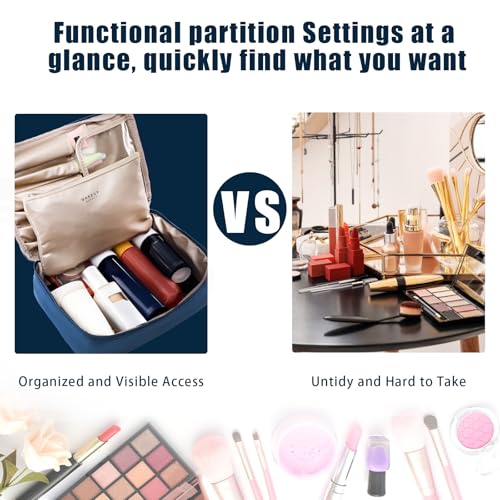 Queboom Waterproof Travel Makeup Bag with Large Capacity