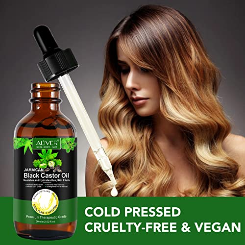 Black Castor Oil for Hair Growth & Eyelashes, 2 Fl Oz