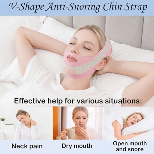 Anti Snoring Chin Strap - Adjustable V Line Lifting Mask for Quiet Sleep