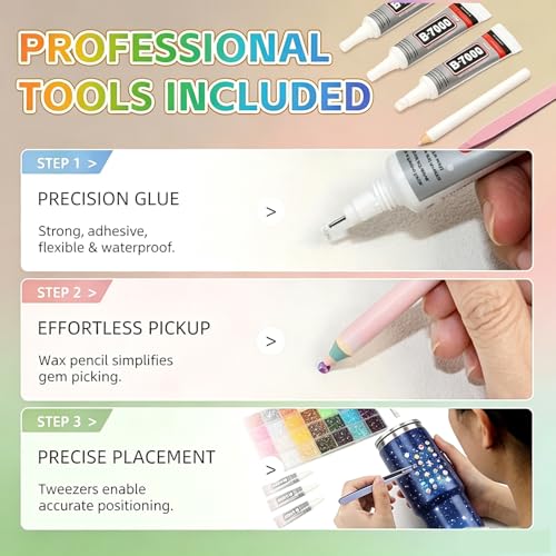 32000pcs Bedazzling Kit with 32 Colors Rhinestones & Tools