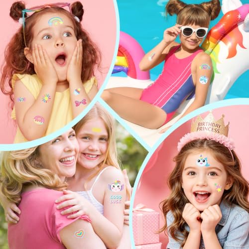 Unicorn Temporary Tattoos for Kids - 90+ Glitter Stickers