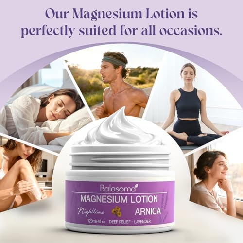 Nighttime Magnesium Lotion with Arnica ? Magnesium Cream for Sleep ? Potent Magnesium Formula Soothes Muscles & Joints, Apply to Legs & Feet Before Bed ? Suitable for kids and adults