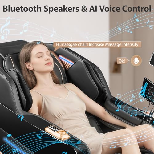4D Zero Gravity Massage Chair 57.1" SL-Track Shiatsu Recliner