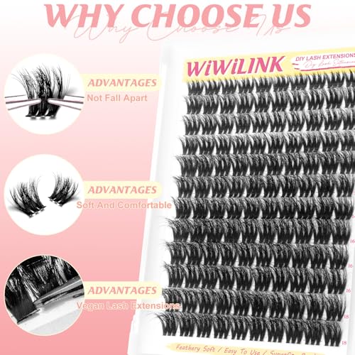 WiWiLINK Volume Bomb Fluffy Lash Clusters - 10-18mm 0.3mm