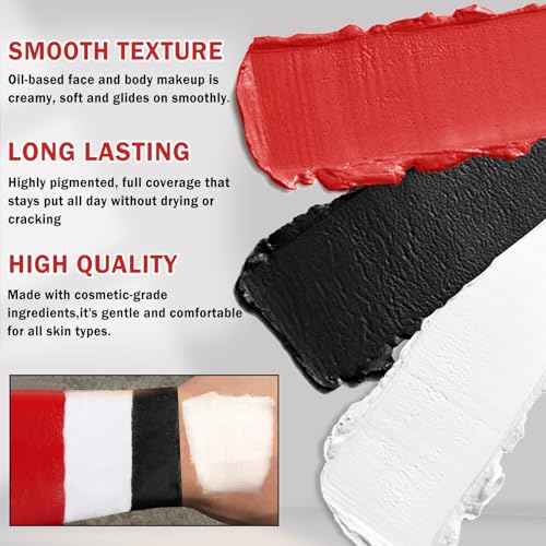 Clown Makeup Kit - Professional Oil-Based Face Paint with Brushes