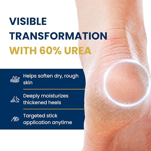 60% Urea Foot Care Stick - Heel Balm for Dry Cracked Feet, 2 Pack
