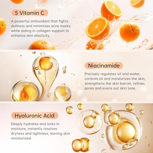 5X Vitamin C Toner - Vitamin C Face Toner with Niacinamide & Hyaluronic Acid Deep Hydration & Improves Skin Tone - Korean Skin Care for All Skins, 130ml