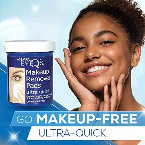 Andrea Eye Q's Ultra Quick Eye Makeup Remover Pads, 65-Count (Pack of 6)