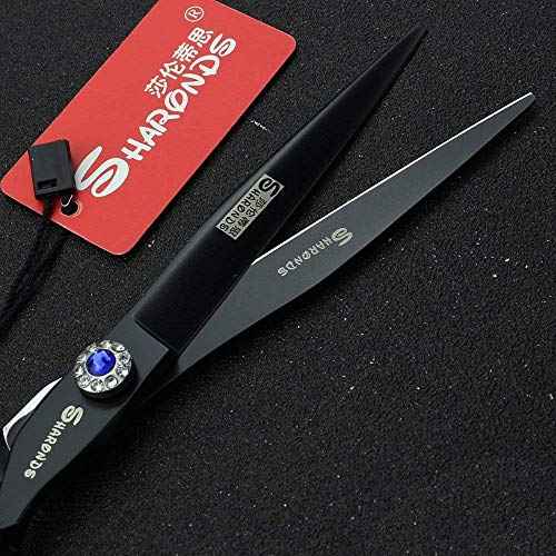 7 Inch sharonds Personalized Hair Scissors 19cm Cool Black Salon Hair Styling Barber Scissors Stainless Steel Barber Tools