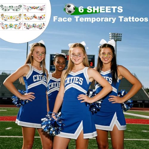 Soccer Freckles Face Tattoos - 6 Sheets Waterproof