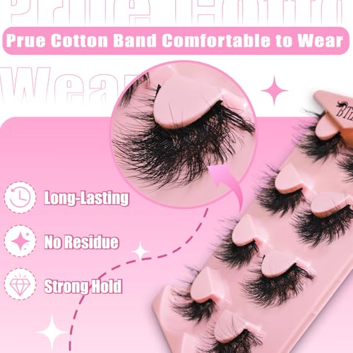 8-Pair Wispy Mink Lashes - Natural 5D Volume Fake Eyelashes