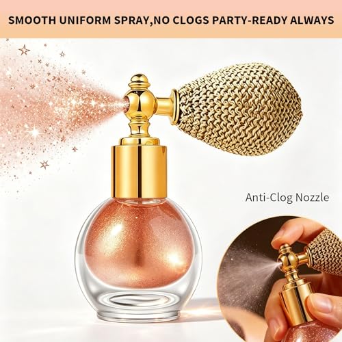 Body Glitter Spray 2 Pack - Rose Gold & Silver Shimmer