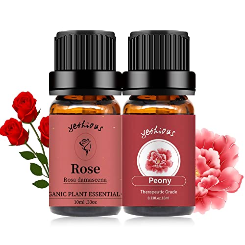 Rose & Peony Essential Oil Set - Organic 2X10ml for Diffuser & Skincare