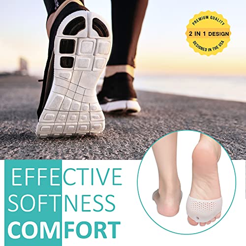 Metatarsal Pads with Gel Toe Separators - Bunion & Ball of Foot Pain Relief