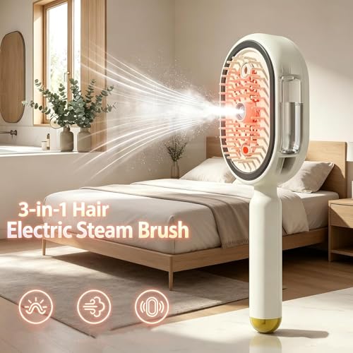 5-in-1 Electric Air Cushion Brush with Nano Mist & Red Light for Frizzy Hair