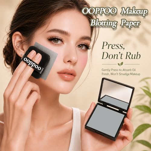 Oil Blotting Sheets for Face, 500 Pcs with Mirror & Puff