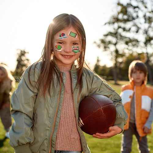 Fovths 144 Pieces Football Temporary Tattoos Football Team Tattoos Footballs Face Stickers for Touch Down Party Decorations Sports Themed Party Supplies, 24 Designs