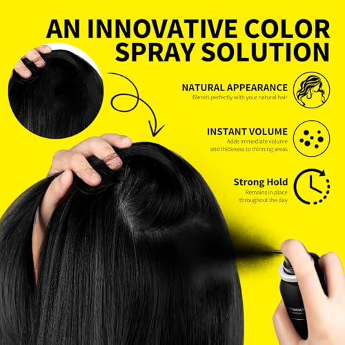 Sevich Hair Fiber Spray - Instant Hair Thickening Powder, 80ml Black