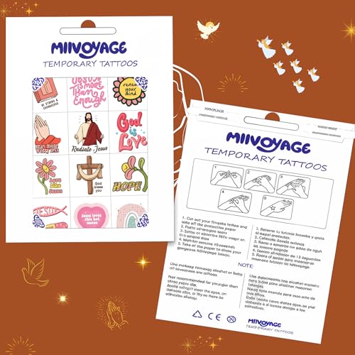 96 PCS Christian Temporary Tattoos - Jesus & Bible Verse