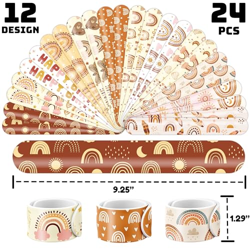 Boho Rainbow Party Set - 48 Temporary Tattoos & Slap Bracelets