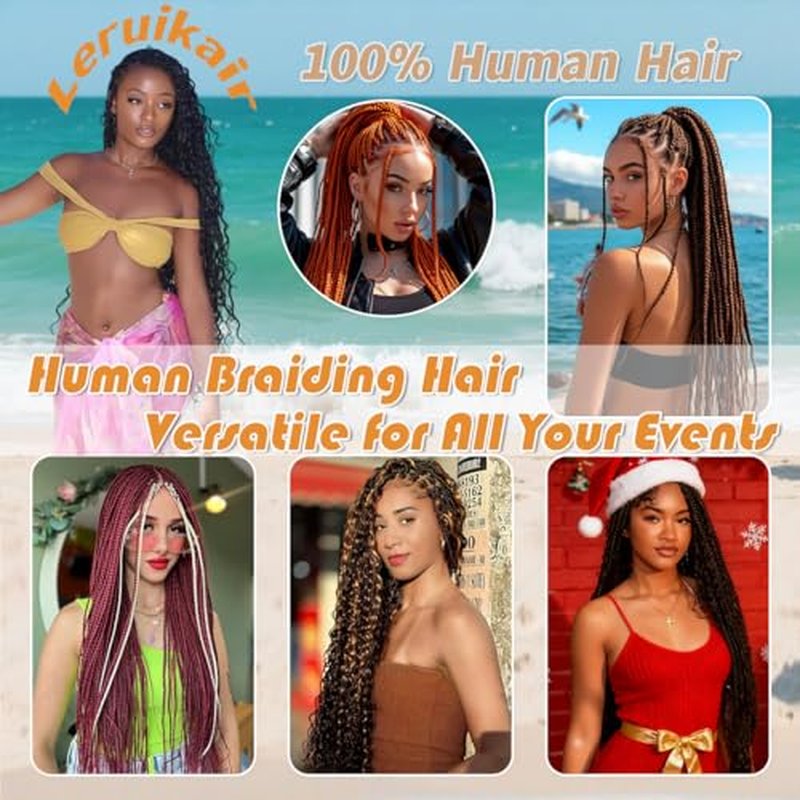 24 Inch P4/27 Human Braiding Hair - Deep Curly Wave, 100g