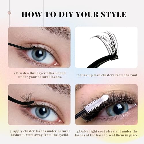 Natural Wispy Lash Clusters - 320 Pcs C Curl 10-16mm Extensions