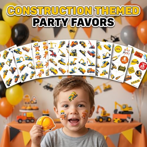 96 Construction Temporary Tattoos for Kids | Trucks & Vehicles