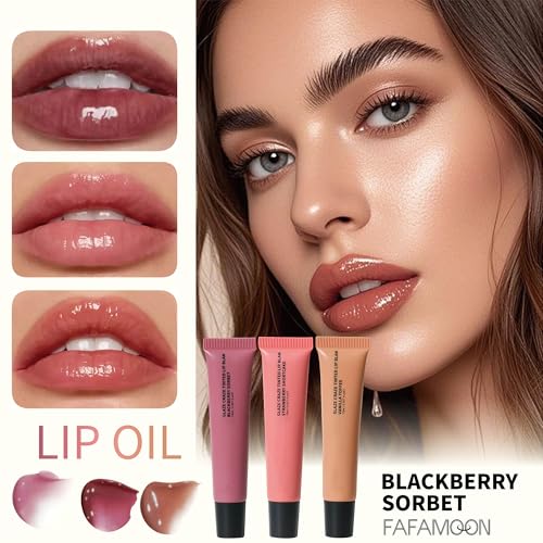 Hydrating tinted lip balm, Quick Full Lip Color Glow reviver melting lipgloss, soft supple lips mask (3PCS-A)