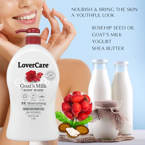 Goat's Milk Body Wash Shower Cream 40.7oz/1200ml - Rose Hip Seed Oil