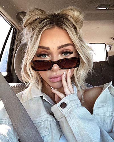 IKANOO Retro Square Frame Sunglasses for Men Women Trendy Y2K 90s Black
