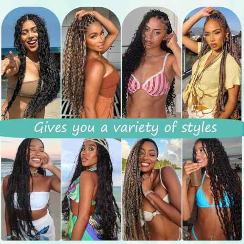 Human Braiding Hair for Boho Braids 200g 18 Inch Deep Wave Boho Hair for Braiding Knotless 12A Curly Hair Extensions Bulk Bohemian 5 Bundles/Pack Natural Color