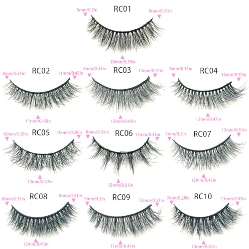20 Pairs False Eyelashes Natural, Wholesale 5D Fuffy Volume Lashes, Faux Mink Eyelash Bulk with Portable Boxes
