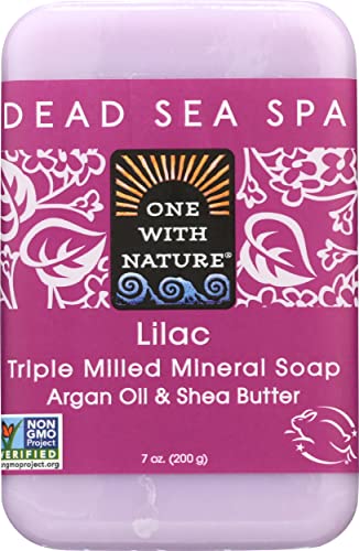 One with Nature Dead Sea Mineral Soap, Lilac, 7 Oz Bar