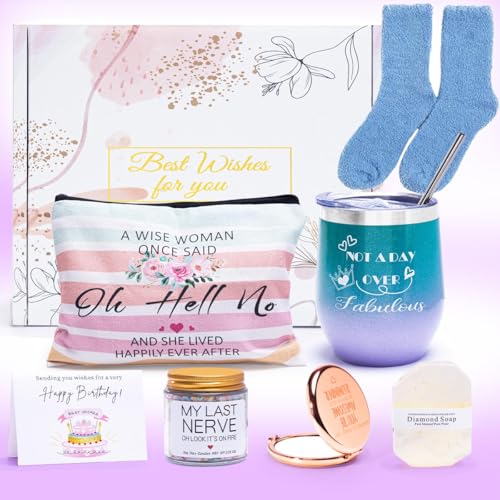 Birthday Gifts for Women-Best Relaxing Spa Gift Box Basket for Wife Mom Sister Girlfriend Daughter Best Friend Mother-Happy Birthday Gifts for Women (White)